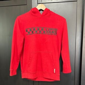Boys Vans  Red Hoodie with Black Checkered Design size M